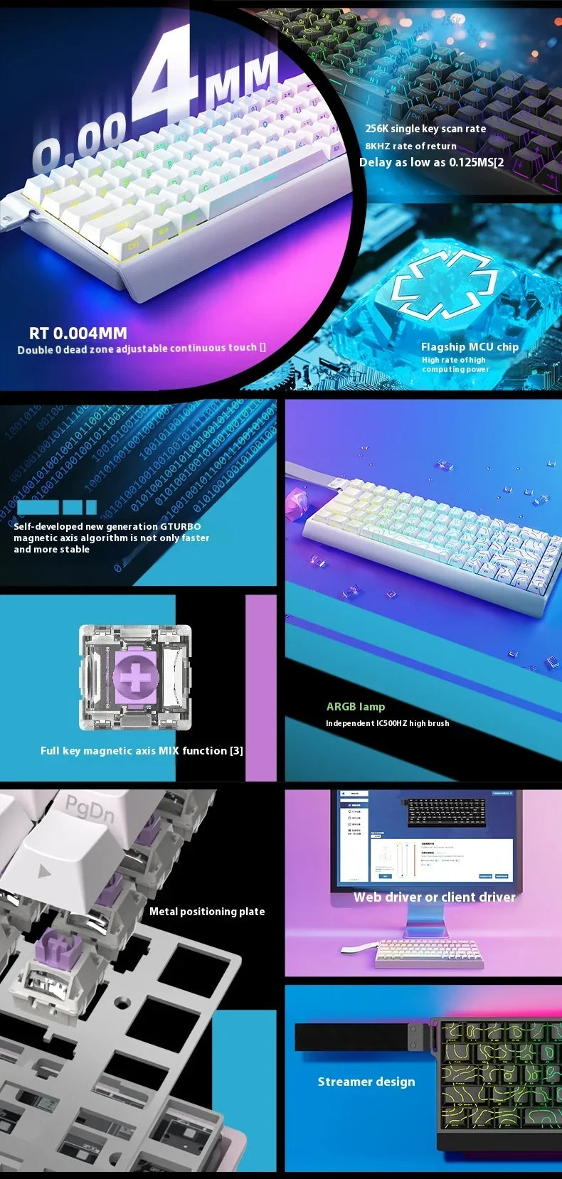 IROK Carotmas Mercury68 Magnetic Switch Mechanical Keyboards 8K 68 Keys RT0.004mm Low Delay Custom Wired Gaming Keyboard PC Gifts