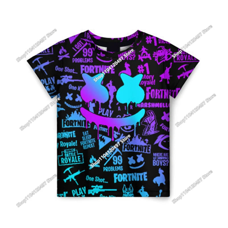 Fortnites 3D Printed Short Sleeve T-Shirt Game Cartoon Print Battle Royale Adult Kid Clothes Kids T-shirt Harajuku Tshirt