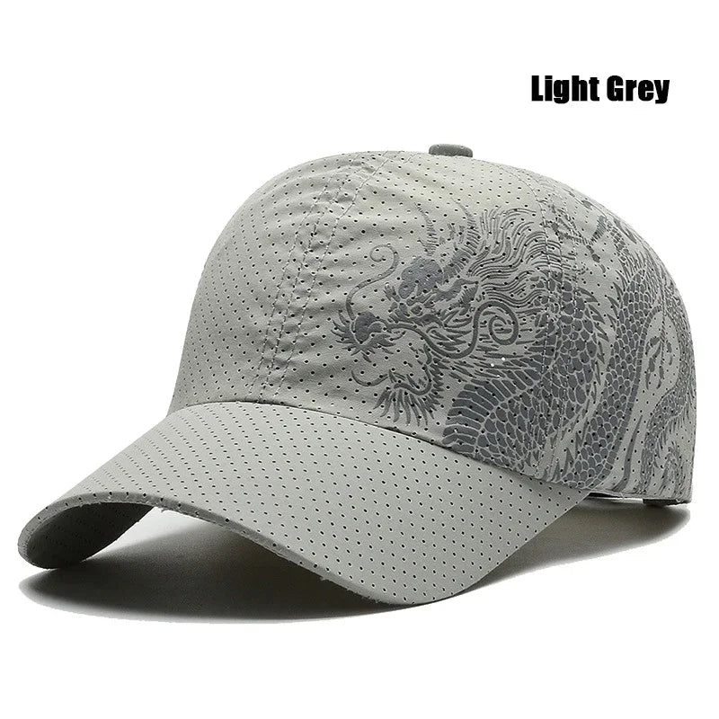 New Style Summer Baseball Cap Quick-Drying Air Hole Chinese Dragon Fashion Unisex Outdoor Casual Sports Sun Visor Trucker Hats
