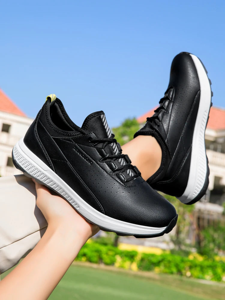 Zapatos deportivos de golf para hombre impermeables de cuero de alta calidad, zapatos deportivos para competición de golf, zapatos formales para campo de golf, zapatos de entrenamiento para hombre
