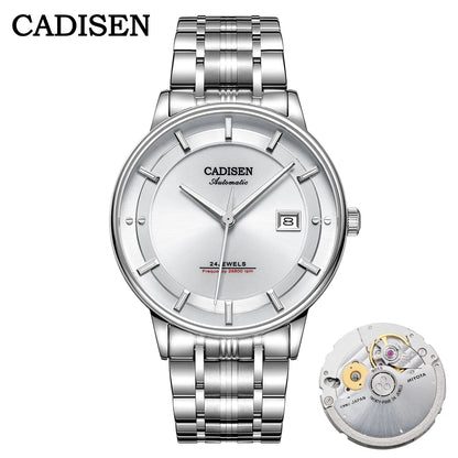 CADISEN Ultra-thin Mechanical Wriswatch Japan MIYOTA 9015 Top Brand Luxury Single-dome Sapphire Crystal  Automatic Watch Man