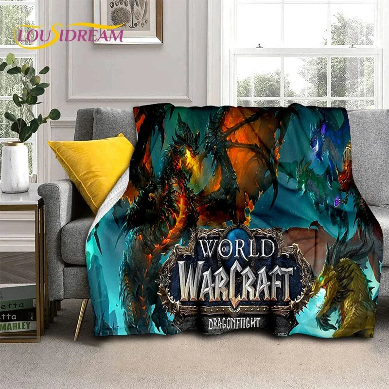 3D World of Warcraft Game WOW Lich King DH Blanket,Soft Throw Blanket for Home Bedroom Bed Sofa Picnic Travel Office Cover Kids