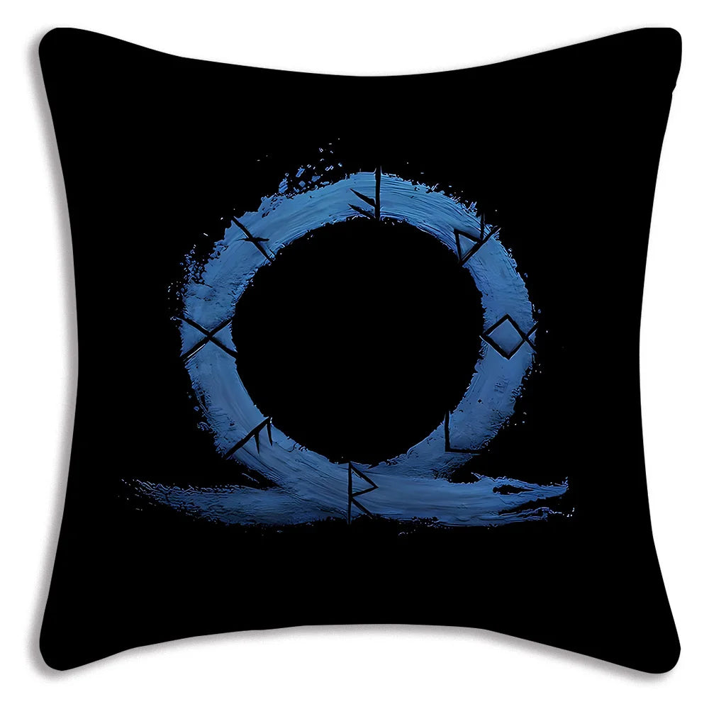 Pillow Covers Cartoon Game G-God of War R-Ragnaroks Sofa Decorative Home Double-sided Printing Short Plush Cute Cushion Cover