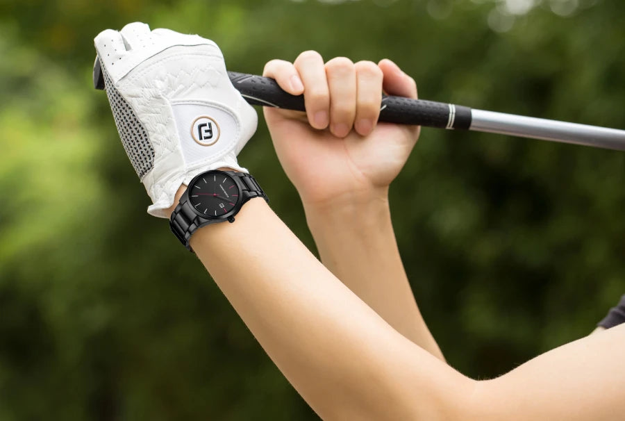 Hannah Martin herenhorloge, roestvrijstalen kast, quartz uurwerk, wijzerplaat van 41 mm, zakelijke stijl, met kalenderweergave (imitatie)