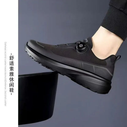 Original, neu, Herren, Sneaker mit drehbarem Knopf, Fahrsneaker, Plateau-Freizeit- und Wanderschuhe, Outdoor, strapazierfähige Lauf- und Sportschuhe, Plus-Größe