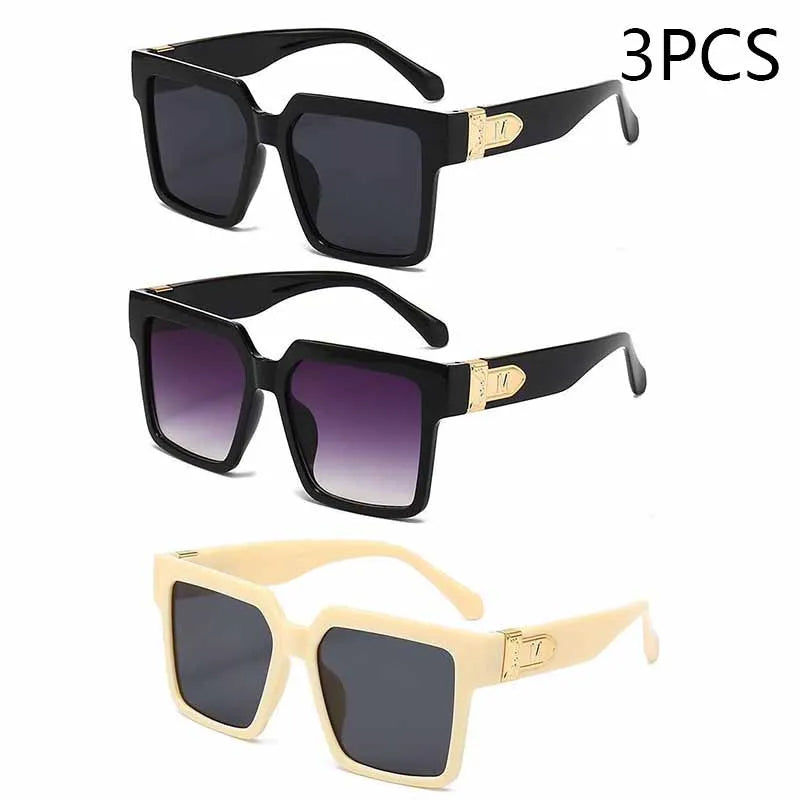 New Luxury Brand Designer Square Oversized Sunglasses Men Women 2024Fashion Thick Frame Glasses Mens UV400 Male Celebrity