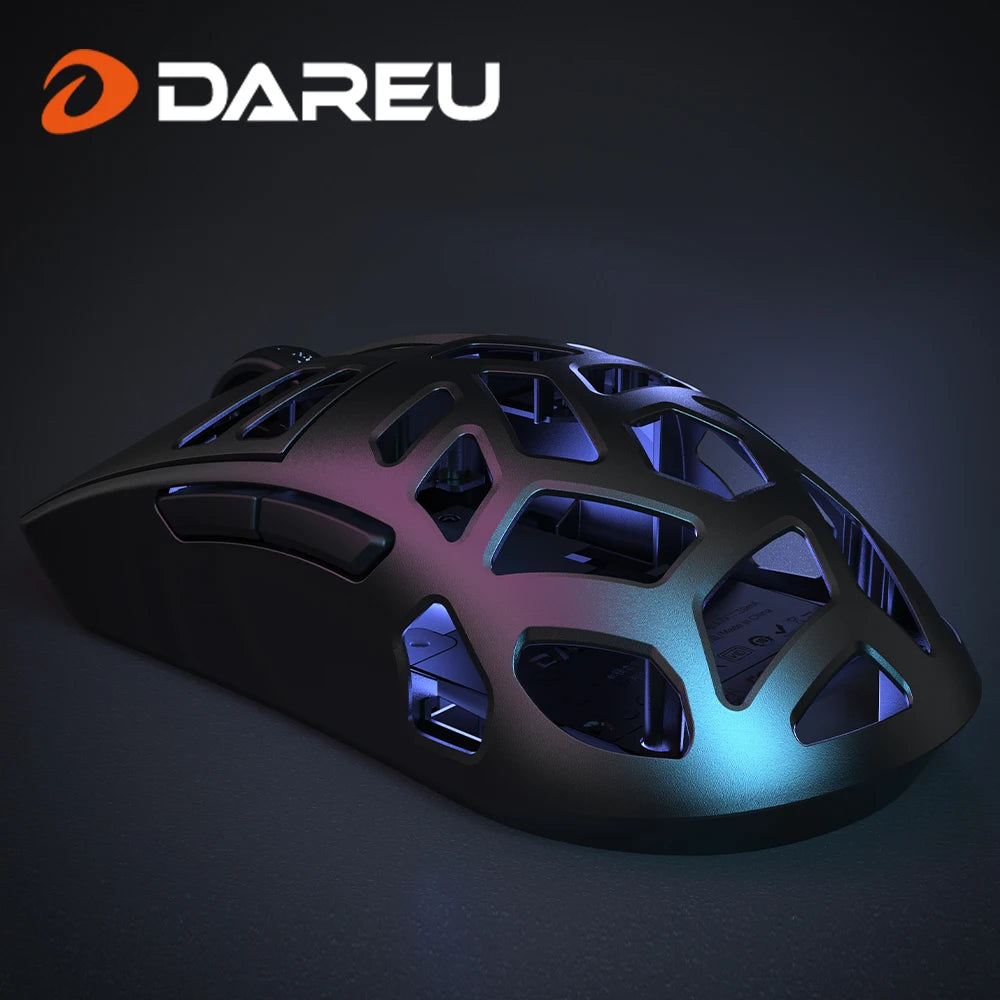 Ratón gaming inalámbrico DAREU Al-mg trimodo 8Khz PBT con carga rápida, PAW3950, 30000 DPI, ligero, para PC gamer