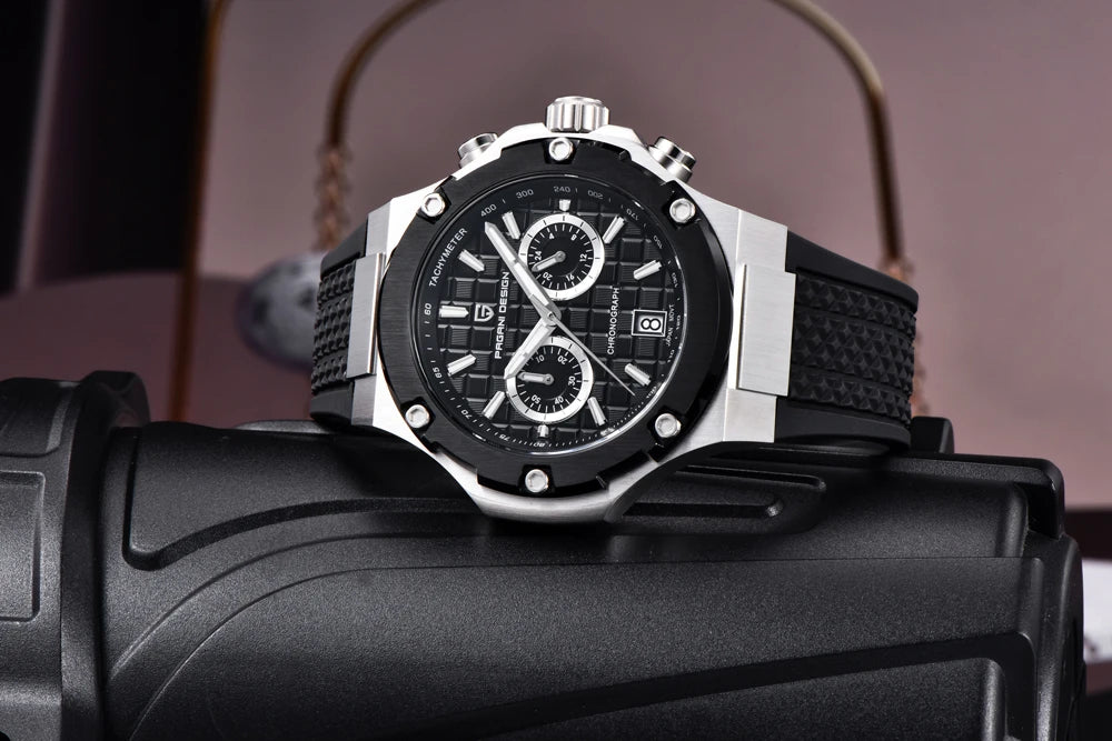 Relógios de quartzo para homem PAGANI DESIGN – Cronógrafo desportivo de luxo, estanque, com ponteiros luminescentes e vidro de safira com tratamento antirreflexo