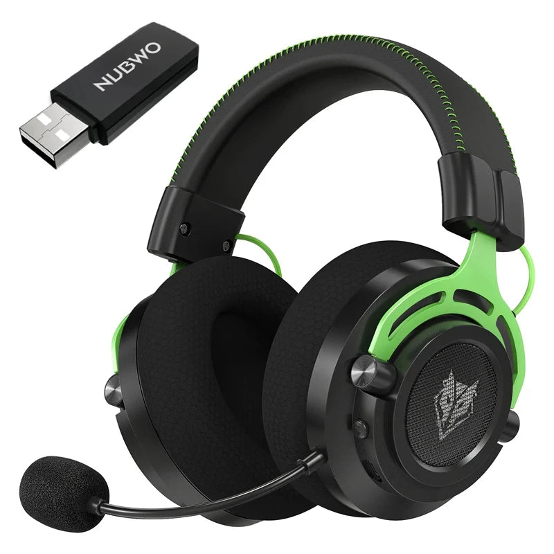 Casque de jeu stéréo sans fil NUBWO G03 avec micro à suppression du bruit, casque de jeu sans fil Bluetooth avec micro pour PS5, PS4, PC