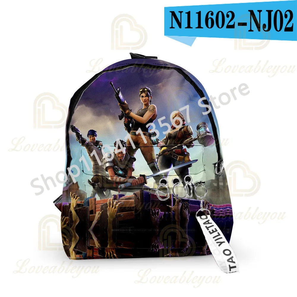 Set de 3 bucăți de ghiozdane Fortnite pentru băieți și fete, cu tematică Battle Royale, seturi de ghiozdane pentru jocuri, rucsacuri pentru jocuri, cadouri școlare