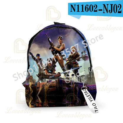 Set de 3 bucăți de ghiozdane Fortnite pentru băieți și fete, cu tematică Battle Royale, seturi de ghiozdane pentru jocuri, rucsacuri pentru jocuri, cadouri școlare