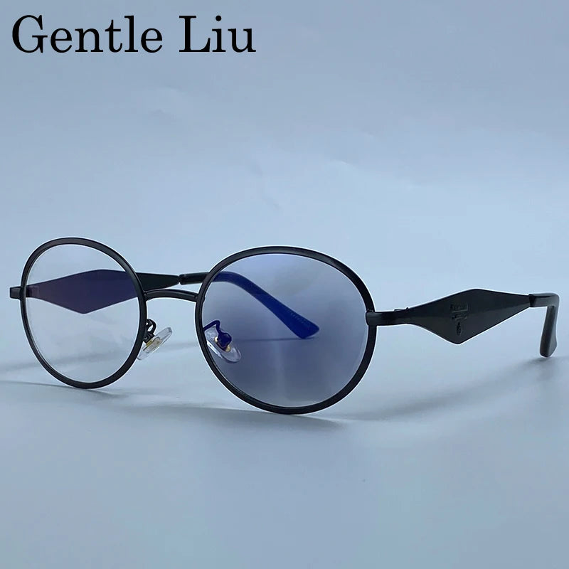 Metal Frame Round Punk Photochromic Sunglasses Women 2026 Luxury Brand Designer Steampunk Oval Sun Glasses Outdoor Eyewear Shade