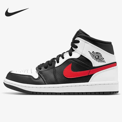 Original Nike AIR JORDAN 1 Herren-Basketballschuhe Mid-Top mit Dämpfung 554724-075