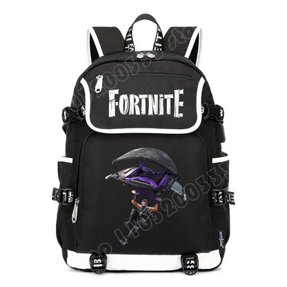 Fortnites Rucksack mit großem Fassungsvermögen, lässige Umhängetasche mit USB-Anschluss, Unisex-Anime-Schultasche für Schüler, neues stilvolles Schreibwaren-Geschenk