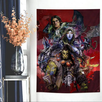 Priljubljena igra World of Warcraft, velika stenska tapiserija s potiskom, poceni hipijevska stenska dekoracija, boemske stenske tapiserije, mandala, dekoracija za dom