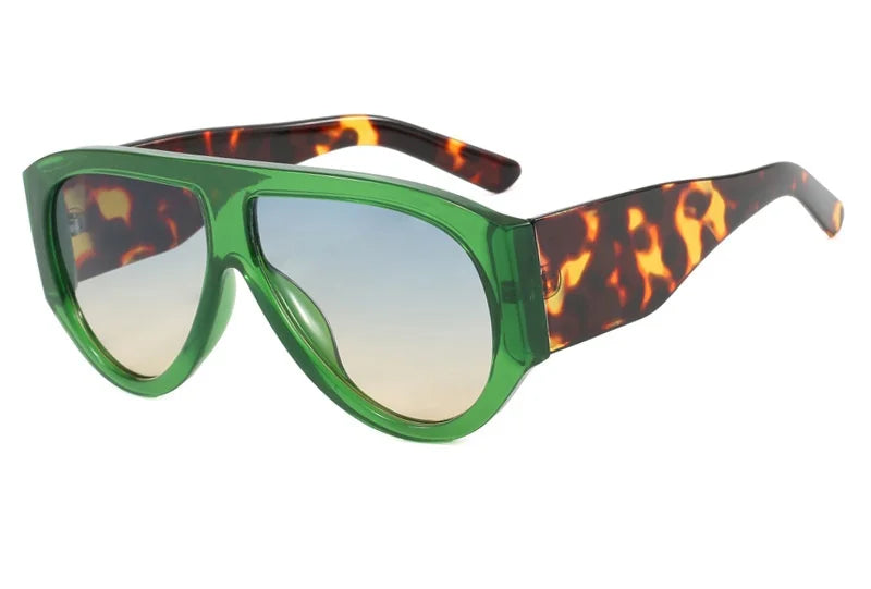 Oversized Pilot Sunglasses Women Fashion 2026 Luxury Big Frame One Piece Gradient Sunglasses Retro Classic Thick Shades
