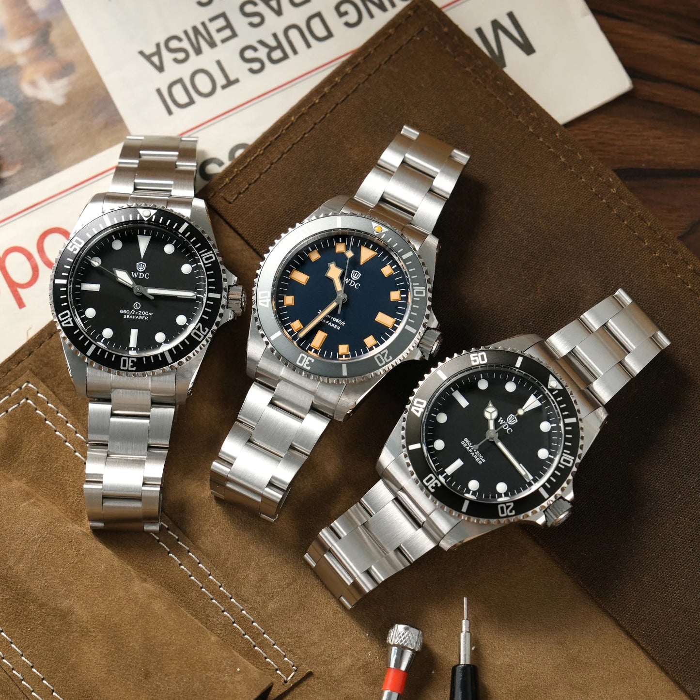 Watchdives WD5513Q 40mm Quartz Diver Watch VH31 Sweep Second Sapphire 200m Waterproof Steel Bracelet BGW9 Lume Mens Watch