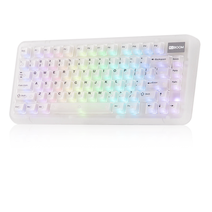 KiiBOOM Phantom81 Lite QMK/VIA 75% Hot-Swap Gasket Wired/BT/2.4GHz Wireless Mechanical Keyboard ABS Case+UV Tech RGB Backlights
