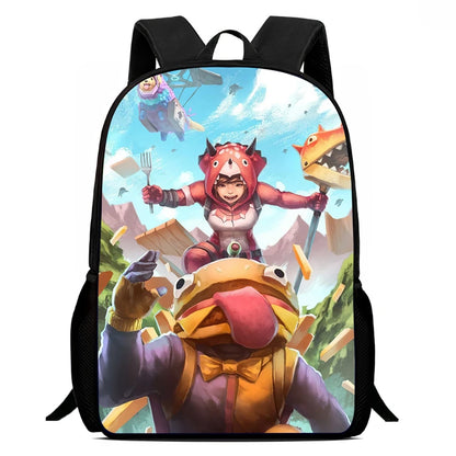 Fortnite Cartoon 15-inch Lightweight Backpack With Adjustable Shoulder Straps Kids Daily School Bag For Boys Girls Age 5-9