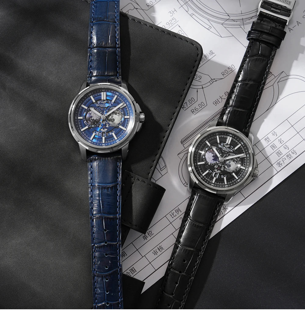 BORIAGE(BOAIJIUA) Fully Automatic Mechanical Men's Watch Original Design Mechanical Watches  Waterproof Luminous Wristwatch