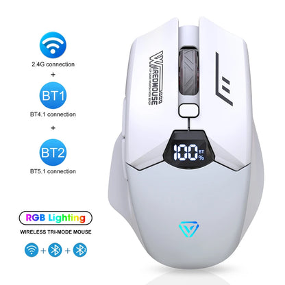 Ασύρματο ποντίκι Bluetooth διπλής λειτουργίας με έξυπνη οθόνη, αθόρυβη φόρτιση, για γραφείο, gaming και tablet, φορητό και καθολικής συμβατότητας