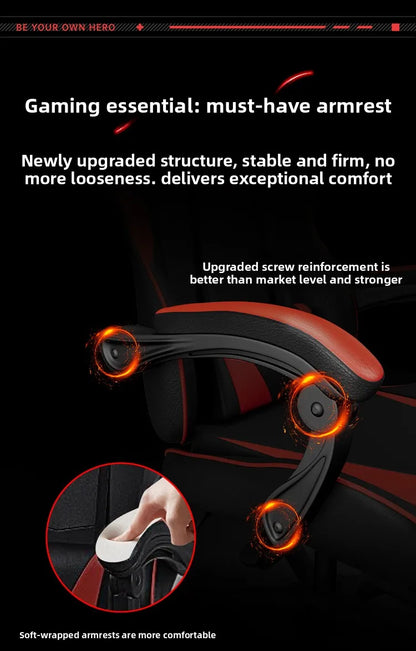 Ergonomska gaming stolica za računalni stol, nagibna gaming stolica za kućni ured s potporom za leđa za duge sesije igranja