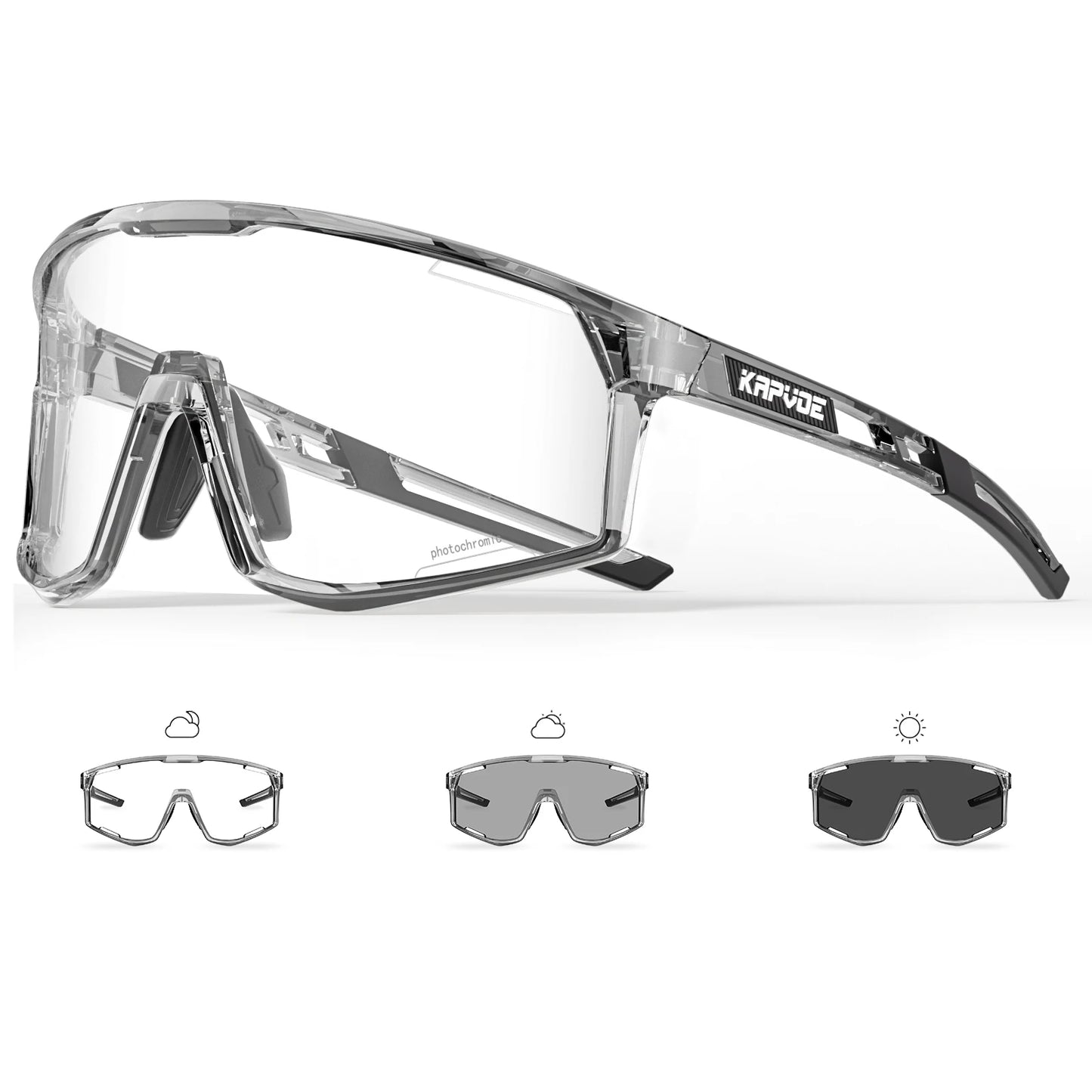 KAPVOE Men Women Road Bike UV400 Goggles Mountain Sports Eyewear Outdoor Photochromic Cycling Sunglasses Bicycle Cycling Glasses
