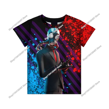 Tricou Fortnite pentru băieți, tricou de vară cu tematică anime și jocuri, tricou universal, tricou drăguț, tricou basic Battle Gamer, cu mânecă scurtă, pentru bărbați