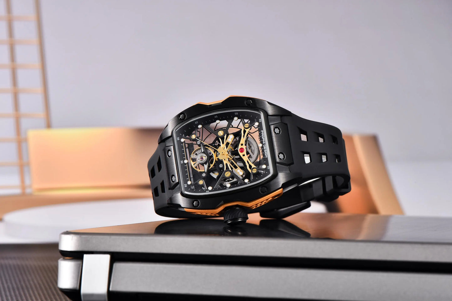 NEW PAGANI DESIGN PDYS018 Automatic Mechanical Wristwatch Fashion Casual Skeleton Sapphire Stainless Steel Watch for Men