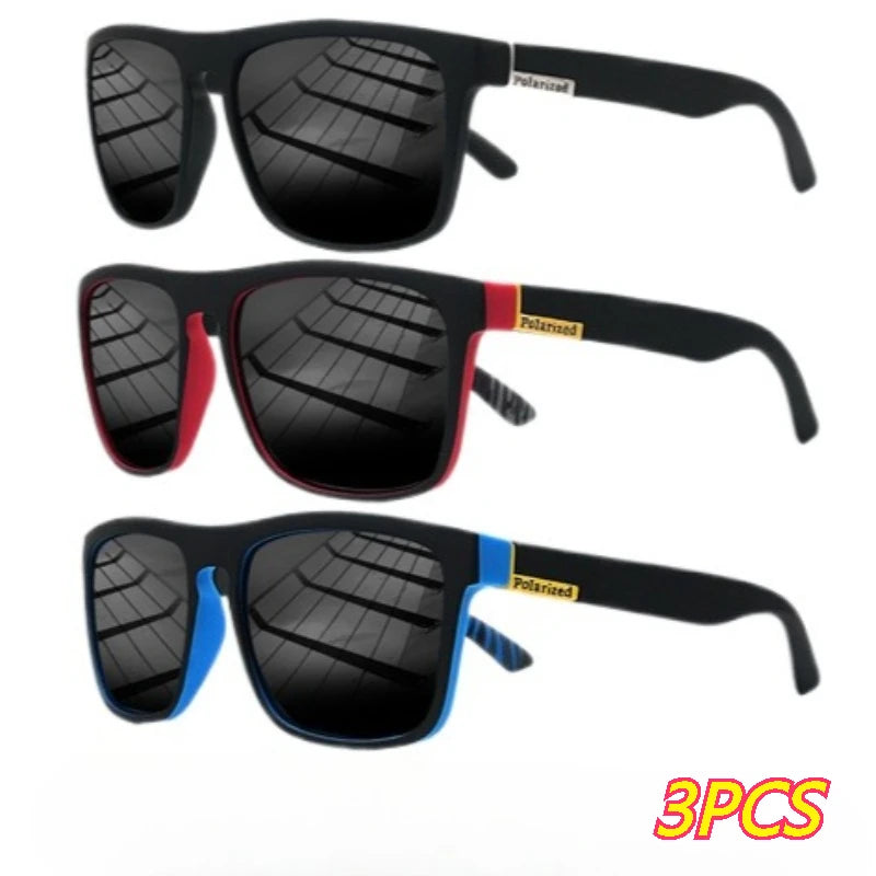 Black Polarized Square Sunglasses Men Women Fashion Classic Driving Shades for Outdoor Sports Cycling Travel Fishing Eyewears