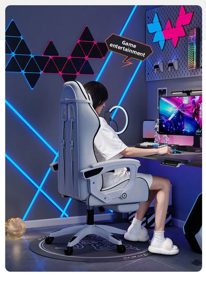 Sedia e-sport da uomo confortevole per sessioni prolungate, sedia da computer reclinabile per il relax, schienale