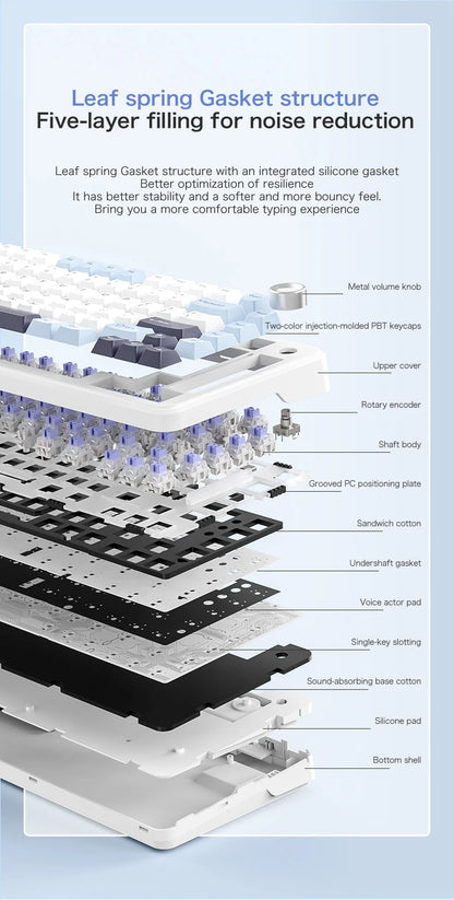 F75 Mechanical Keyboard FREEWOLF * AULA F75 Bluetooth Three-mode Keyboard,Dedicated for Gaming and Office Use
