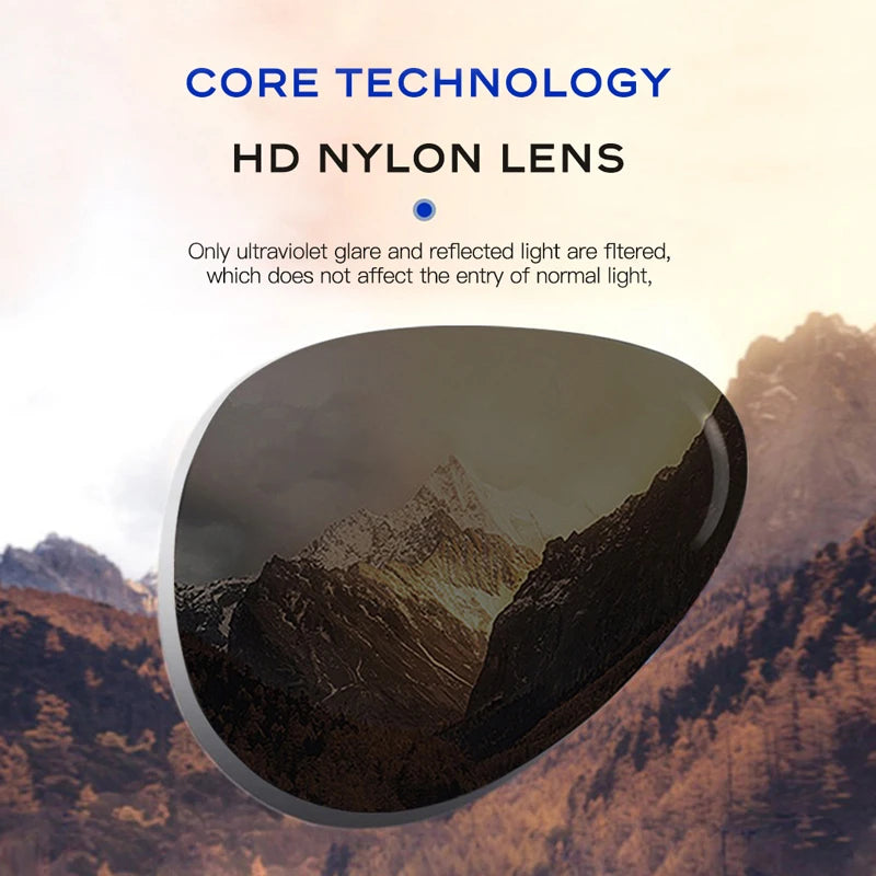 CAPONI Nylon Polarized Sunglasses For Men Square Driving Fashionable Alloy Shades Anti-Glare UV400 Protection Sun Glasses CP1325
