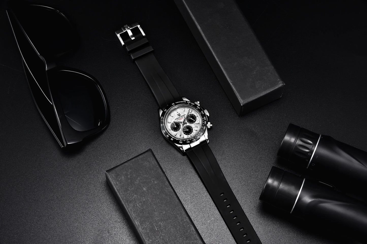 PAGANI DESIGN 1664 Luxury Automatic Mechanical Men's Watch VK63 movement AR Sapphire Crystal Rubber 100m Waterproof Men's Watch