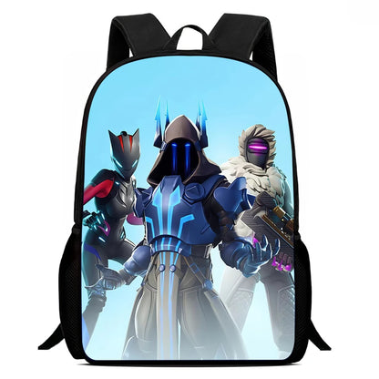 Fortnite Cartoon 15-inch Lightweight Backpack With Adjustable Shoulder Straps Kids Daily School Bag For Boys Girls Age 5-9