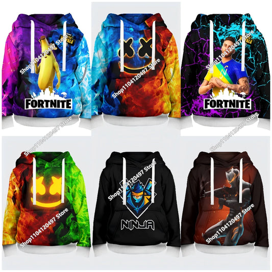 2025 nova Fortnite 3D tiskana uniseks hoodie majica, ležerna jakna, gaming dodatak za cosplay, dječja odjeća i pokloni