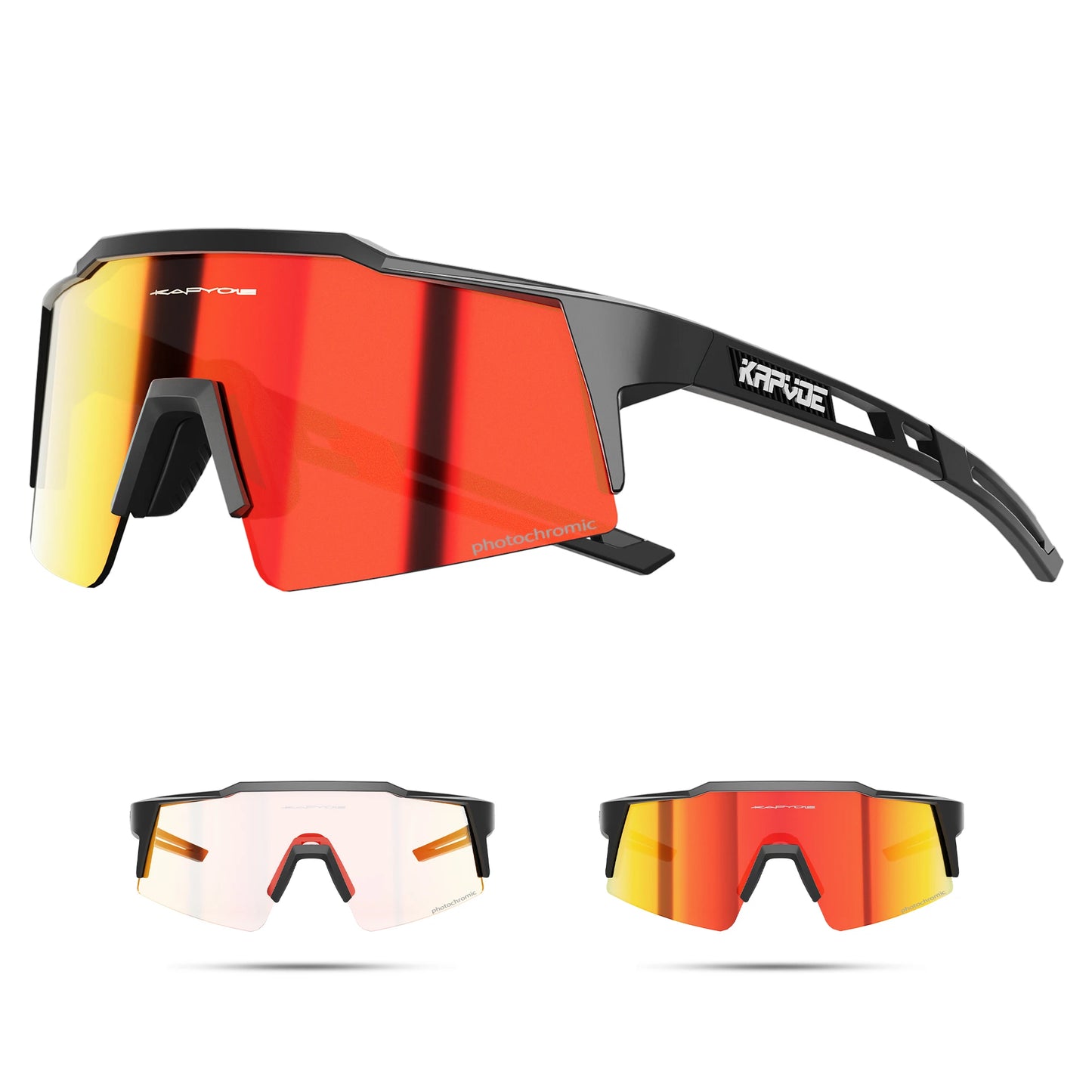 KAPVOE Photochromic Cycling Sunglasses for Men Glasses Fashion Mountain Bicycle Road Speed Cool Goggles Sports MTB Bike Eyewear