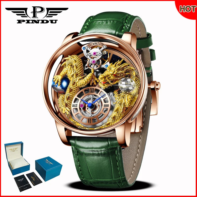 PINDU Design 2025 NEUE Herrenuhr Diamond Tourbillion Top-Marke Luxus Astronomia Quarzuhr für Herren Saphirglas wasserdichte Uhr