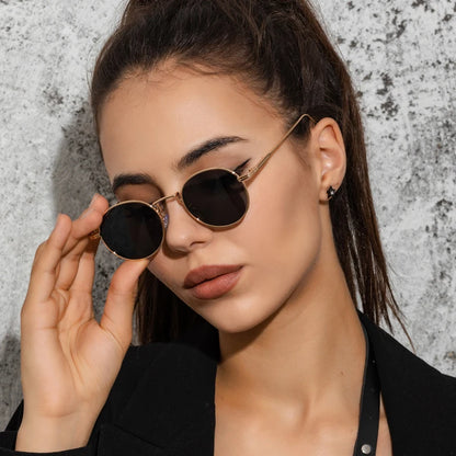 Fashion Round Vintage Sunglasses Women Men Gradient Sun Glasses For Female Retro Alloy Eyeglasses Gafas De Sol Shades