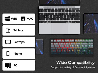 EPOMAKER G84 HE 75% ANSI US Layout Gasket Wired/BT/2.4Ghz Wireless Hall Effect Magnetic Mechanical Keyboard 8K Polling & 8000mAh