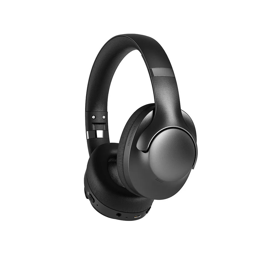 Casque audio à réduction de bruit ANC, écouteurs Bluetooth, casque sans fil supra-auriculaire, stéréo HiFi, 50 heures d'autonomie, latence de 0,04s, appel AUX