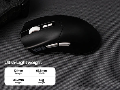 EPOMAKER Click Lite Wired/BT/2.4GHz Wireless Gaming Mouse PAW3311 Sensor 800 to 24000 DPI with 500mAh Battery for PC/Mac/Linux