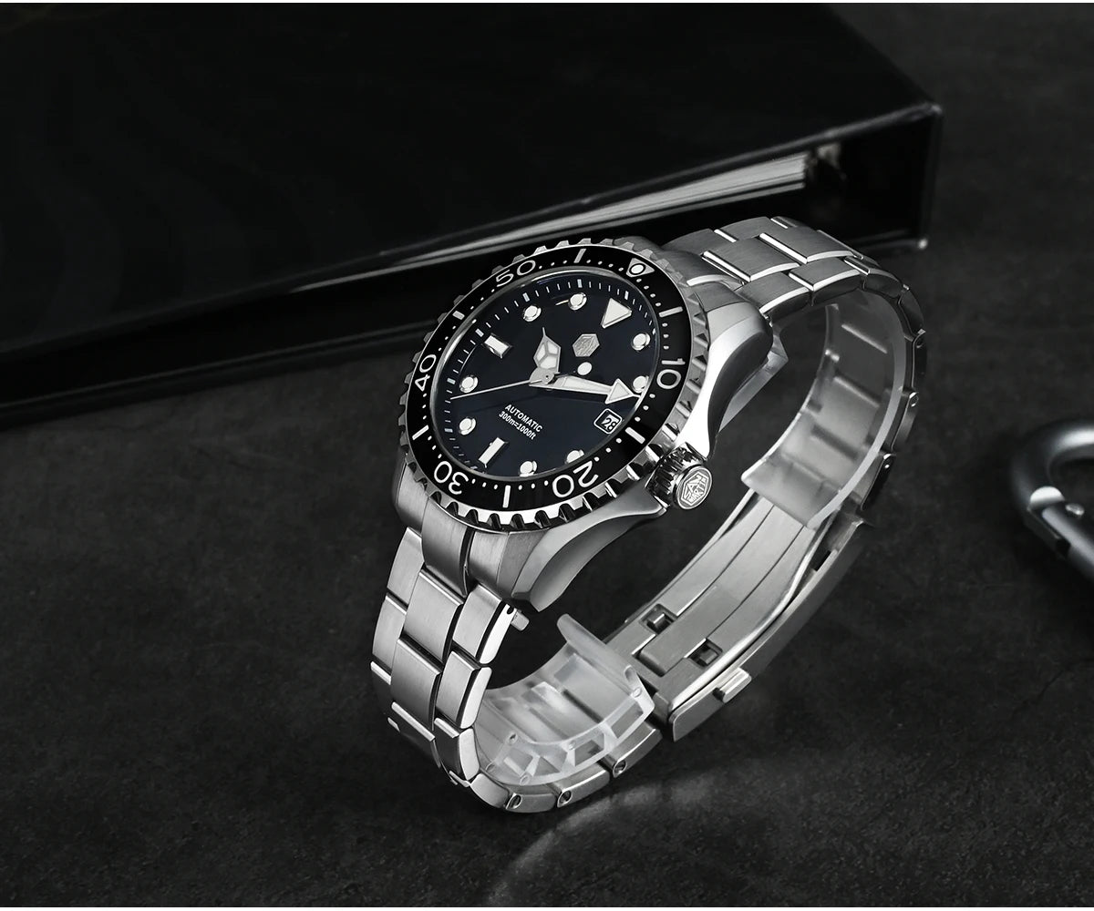 San Martin New 40mm Diver Watch YN55 Enamel Dial Classic Luxury Men Automatic Mechanical Watches Sapphire Waterproof 300m SN0009