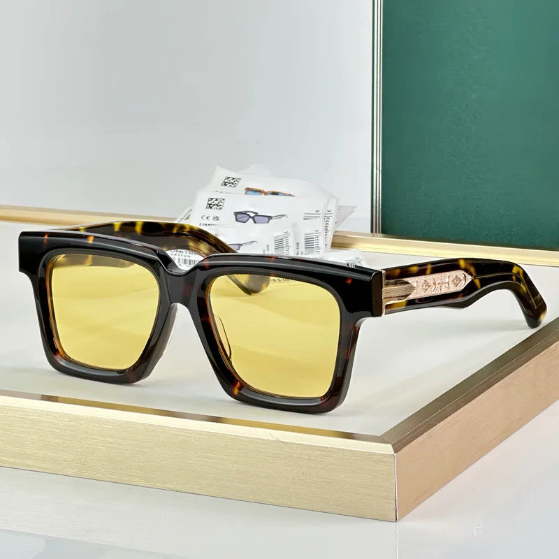 Designer Men's Sunglasses Acetate Square Women Luxury Fashion High Quality UV400 Street Fashion Style Optical Glasses with Case