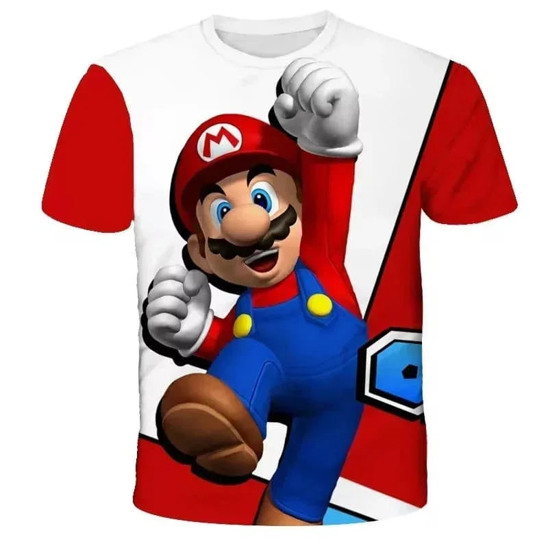 Super Mario Bros 3D Print T-shirt  Adults Children/Youth Mario Peach Sonic Game Cartoon Short Sleeve Tee Streetwear Casual Tops