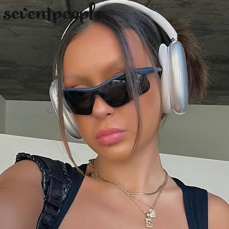 Sports Sunglasses Women Outdoor Cycling Goggle Men Fashion One-Piece Windproof Sunglass Male 2026 New Semi-Rimless Sun Glasses