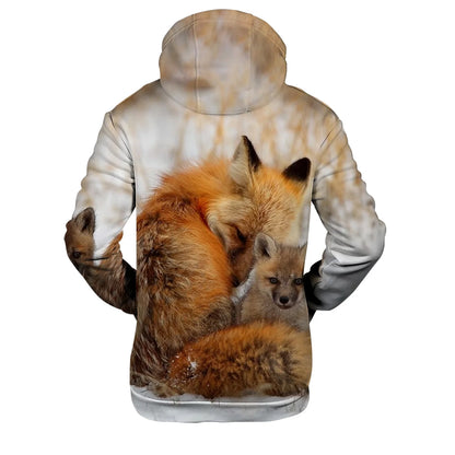 Populära hiphop-hoodies med ny 3D-rävprint, bekväma sweatshirts för män/kvinnor och vuxna/barn, avslappnade pullovers