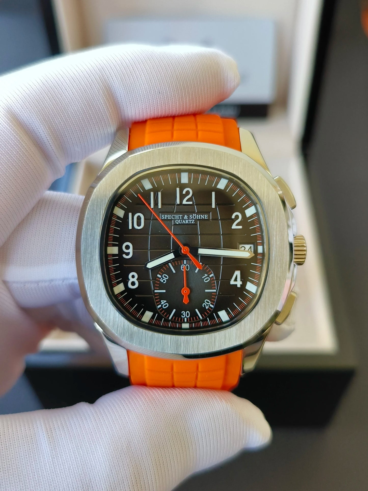 2026 New Specht&Sohne Men's Watches Quartz Watch Top Brand Luxury Chronograph Sport Rubber Luminous 5Bar Waterproof Men's Watch