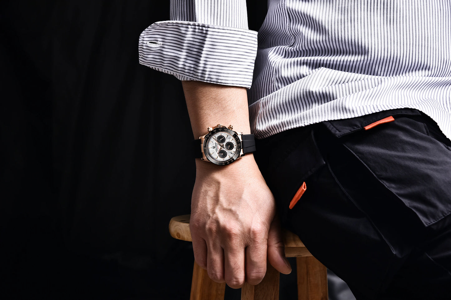 PAGANI DESIGN 1664 Luxury Automatic Mechanical Men's Watch VK63 movement AR Sapphire Crystal Rubber 100m Waterproof Men's Watch