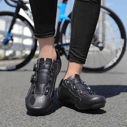 Mountain Bike Shoes Mens Cycling Shoes Quick Ratchet Buckle Compatible with SPD System Pedal for Indoor Outdoor Women MTB Shoes